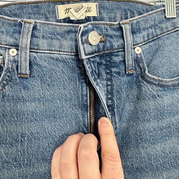 Madewell Size 27 The Mid-Rise Perfect Vintage Jean Medium Wash Distressed Casual - Picture 8 of 9